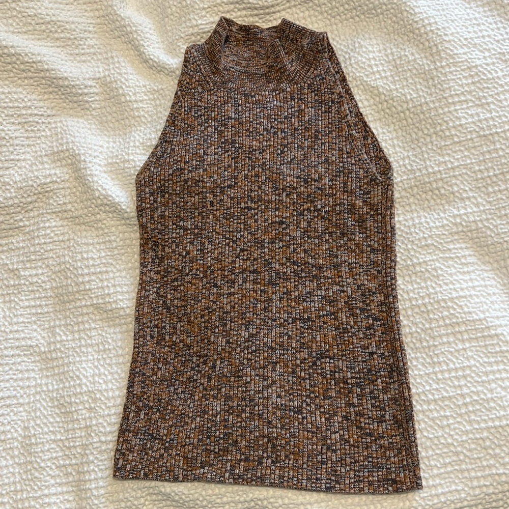 Madewell XXS sleeveless turtleneck sweater marled tank